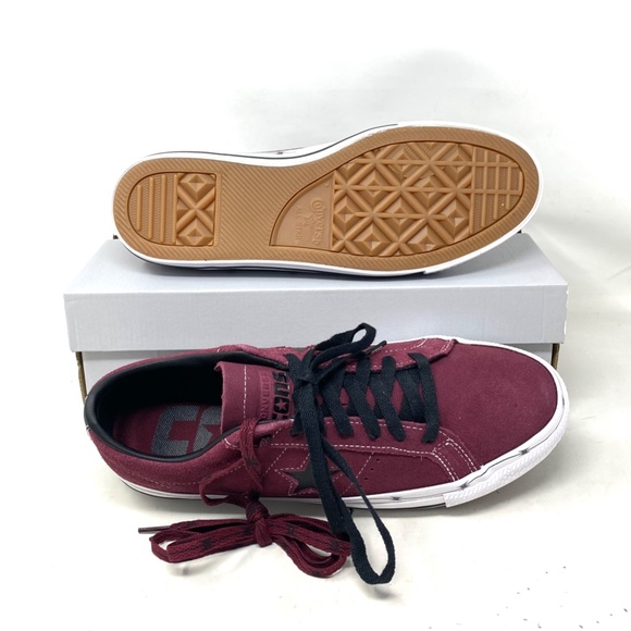 Converse One Star Pro OX Shoes Low Men's Sneakers Skate Suede Bordeaux A05091C - Picture 3 of 11